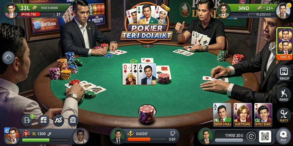 Tampilan gameplay menarik dalam permainan Poker di 33L.