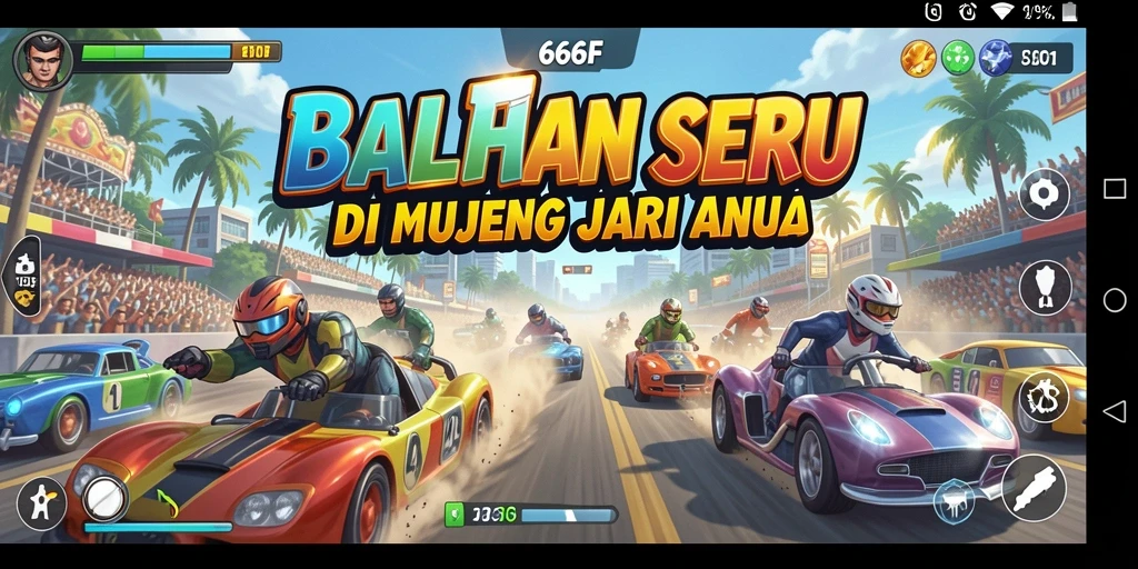 Gameplay balapan yang mendebarkan dalam 666F dengan grafis mengagumkan.