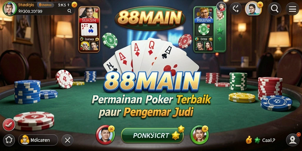 Screenshot dari gameplay Poker yang mendebarkan di 88MAIN.