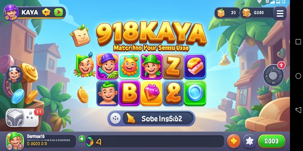 Screenshot gameplay 918KAYA menampilkan aksi seru permainan Match-3.