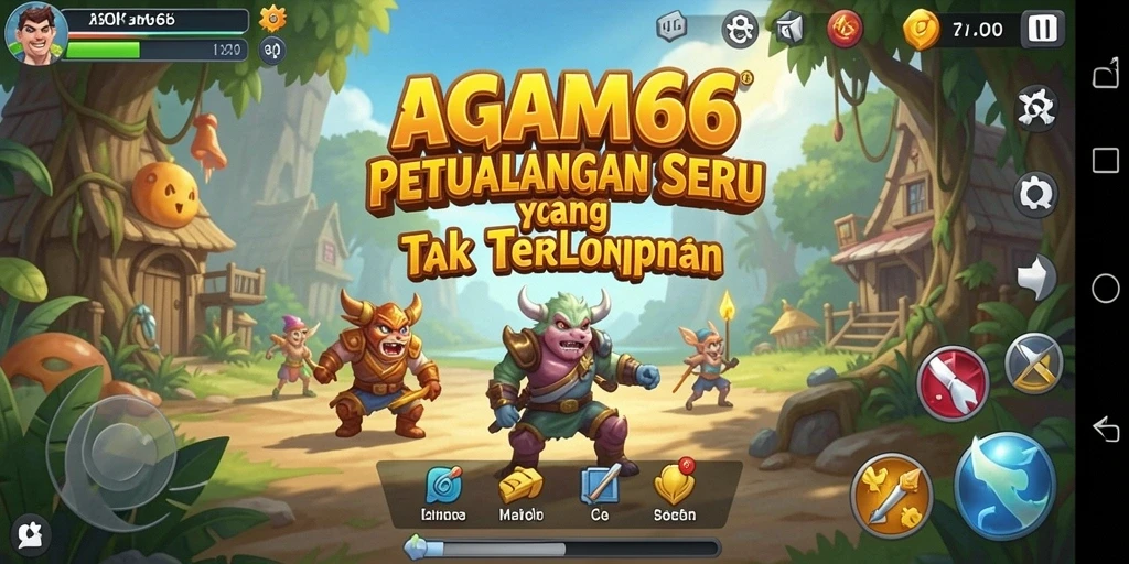 Tampilan gameplay AGAM66 menampilkan petualangan menegangkan di dunia yang kaya.