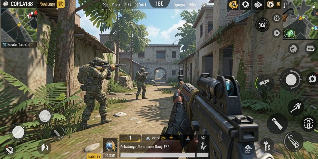 Tampilan gameplay CORLA188 dengan aksi menegangkan di medan perang.