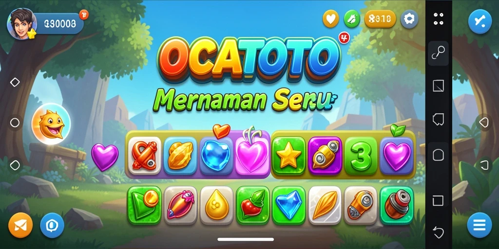 Tampilan gameplay OCATOTO yang menampilkan kombinasi seru dalam Match-3.