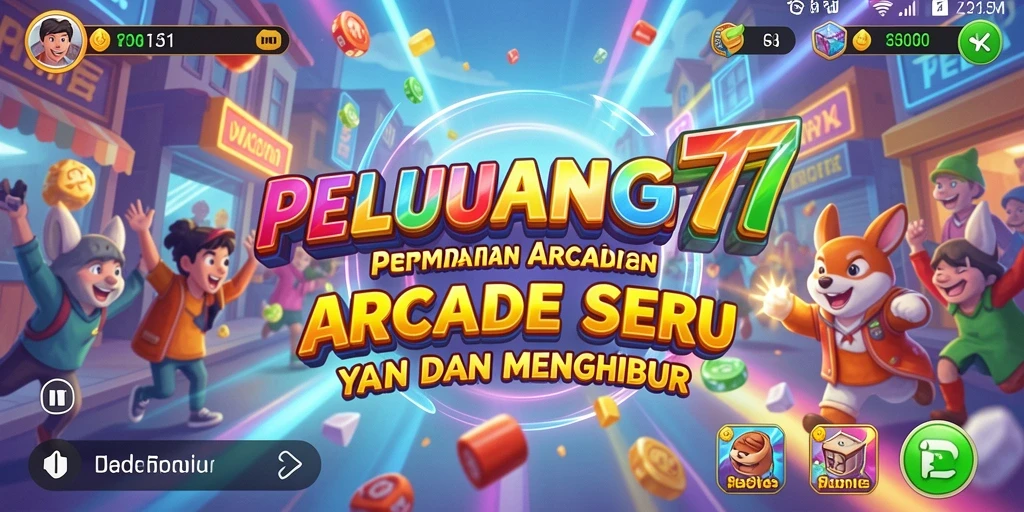 Screenshot gameplay PELUANG77 yang menampilkan aksi seru dalam permainan Arcade.