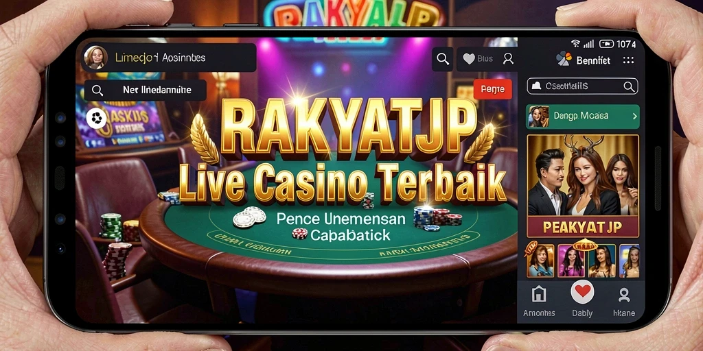 Screenshot gameplay RAKYATJP menampilkan dealer profesional dan permainan live yang seru.