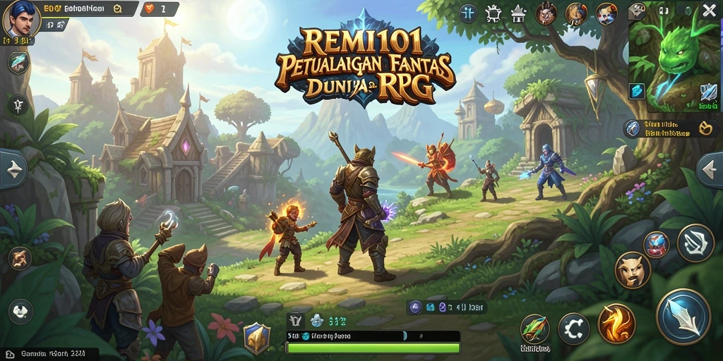 Tampilan gameplay RPG yang epik dan mendebarkan di REMI101.