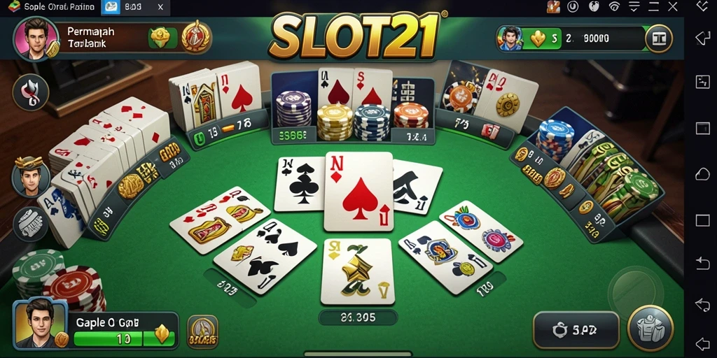 Tampilan menarik dari gameplay Gaple di SLOT21.
