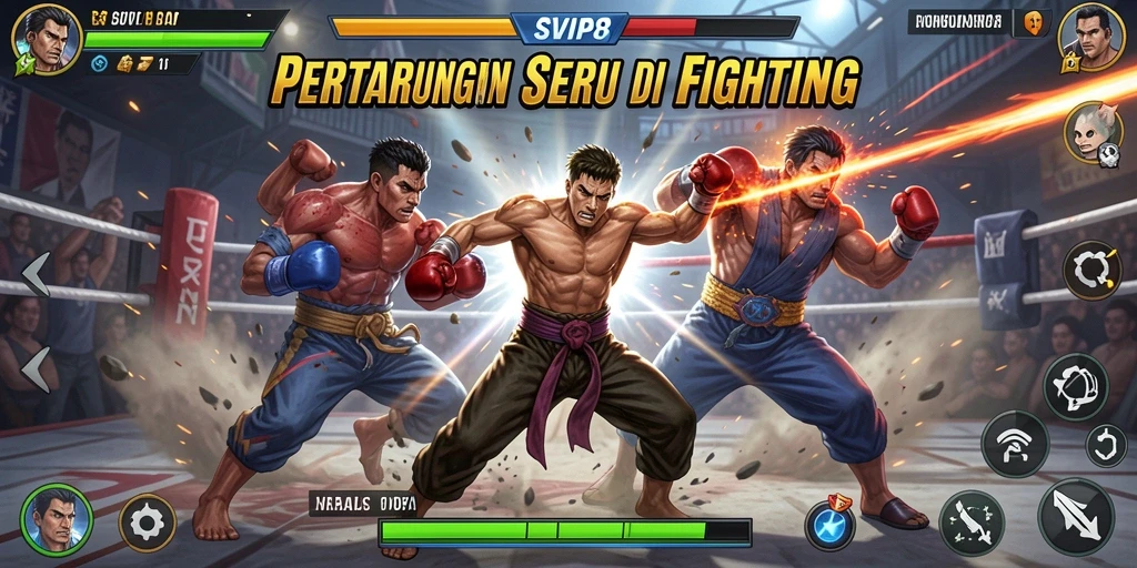 Screenshot menampilkan aksi pertarungan seru di arena SVIP8.