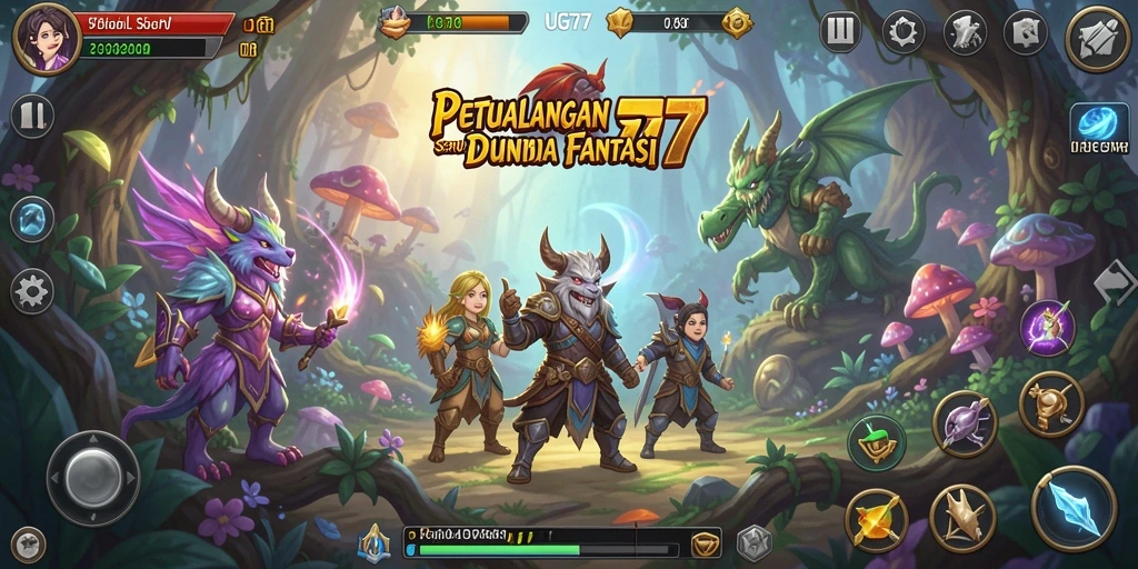 Tampilan layar permainan UG777 yang menampilkan momen petualangan yang mendebarkan.